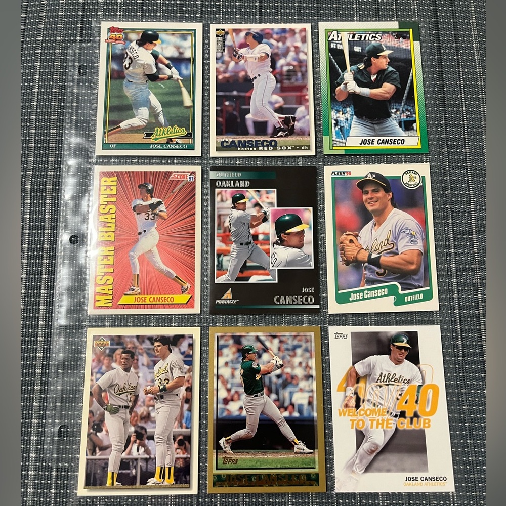 ⚾️ Jose Canseco MLB Baseball Sports Trading Cards, Lot of 9